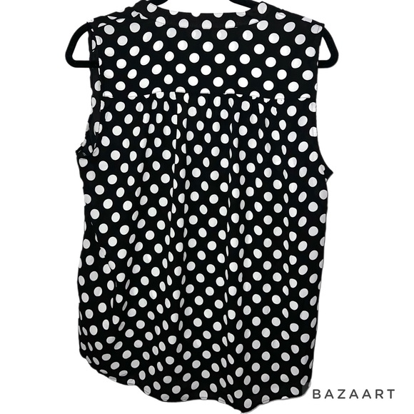 INC gorgeous black and white polka dot blouse C46 - Picture 4 of 4